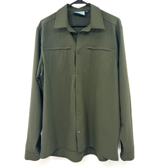 Mountain Warehouse Other - Mountain Warehouse Tactical Outdoor Travel Button Front Green Long Sleeve Shirt